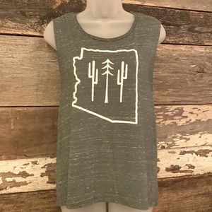 Arizona Themed Graphic Muscle Tank Tee Top